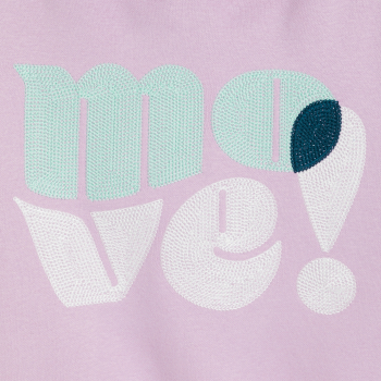 سويت شيرت بطبعة رسالة، باللون البنفسجي للفتيات